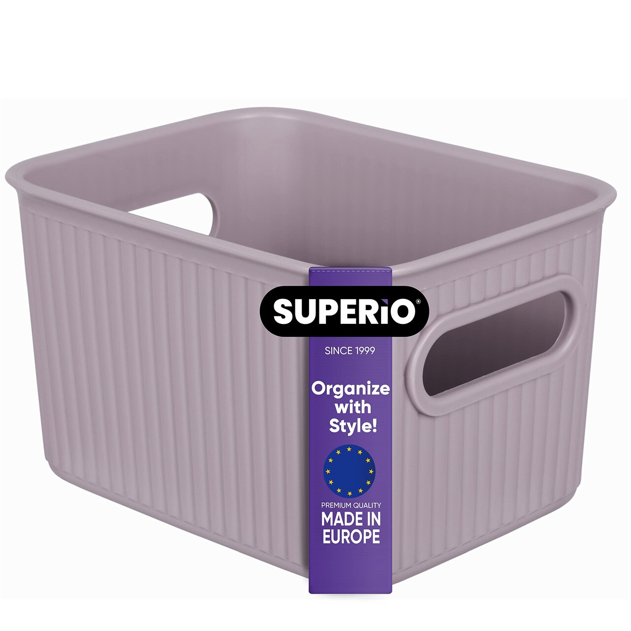 Superio Plastic Storage Container Bins, Organizer Baskets, Boxes for Organizing Closet Shelves Drawer Shelf